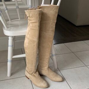 Stuart Weitzman Tan Suede Over-the-Knee Boots